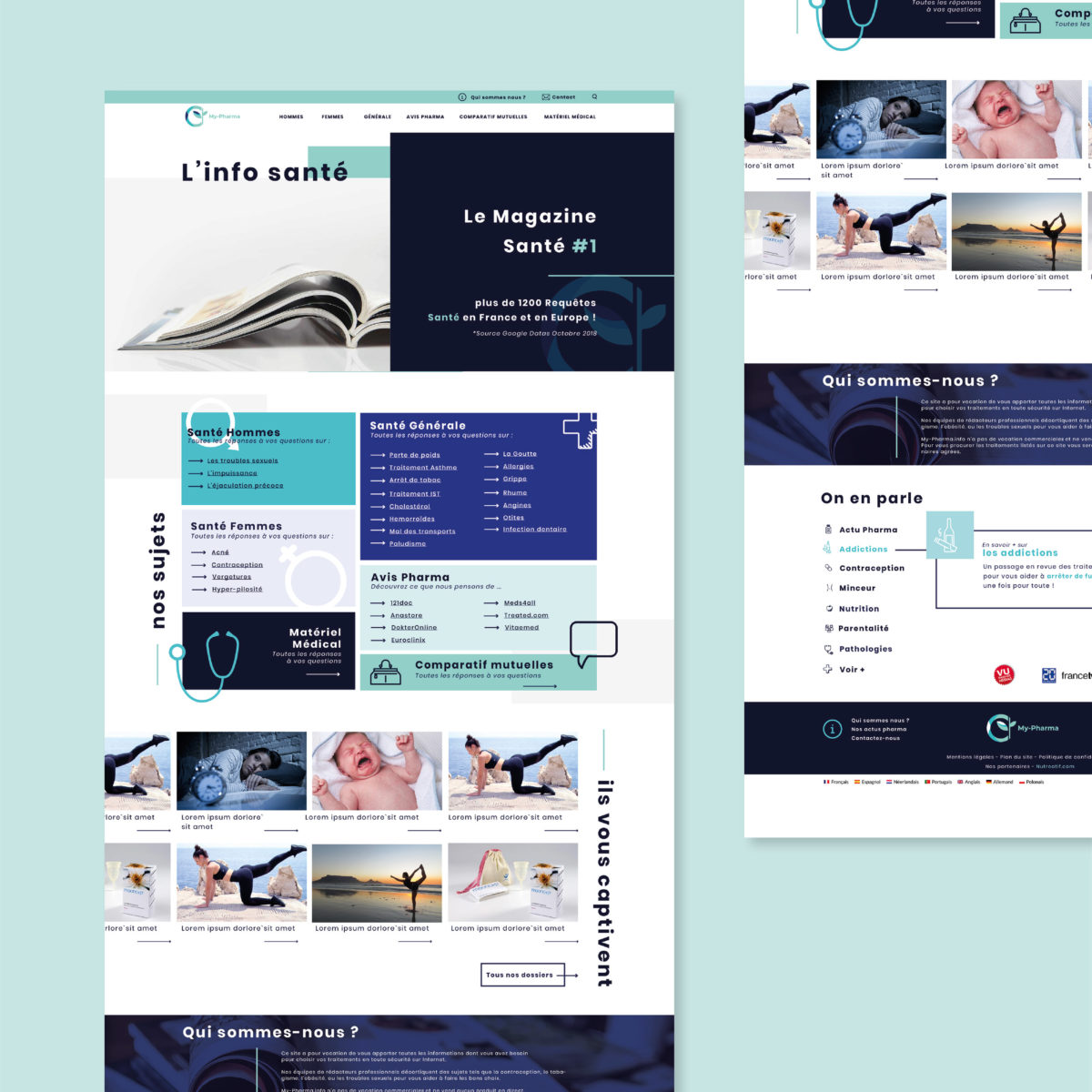 Design d'interface du site MyPharma - Webdesign