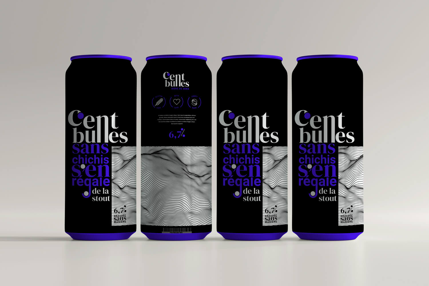 Design d'étiquette marque de bières - Cent bulles stout