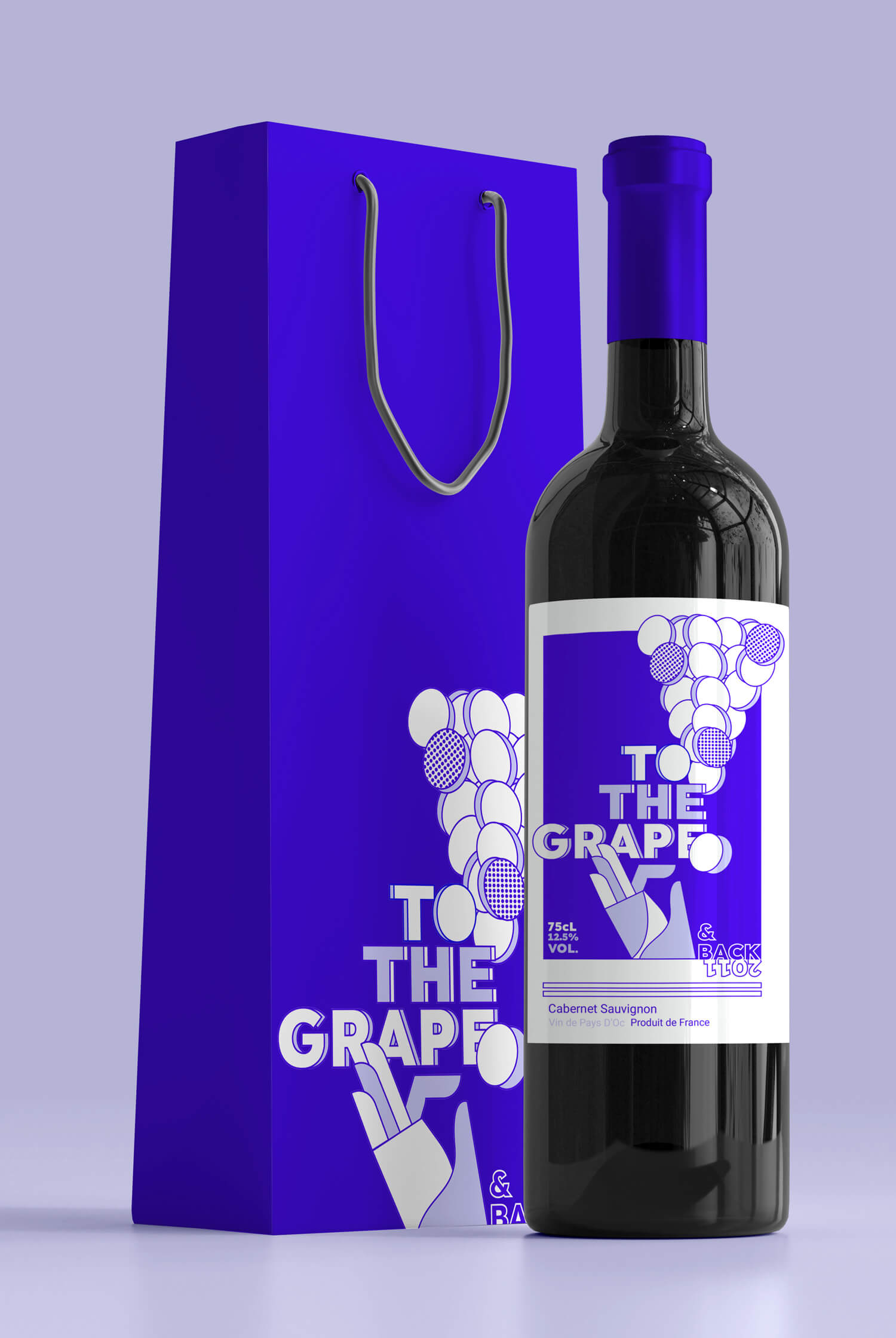 Illustration - etiquette de vin - To the grape and back